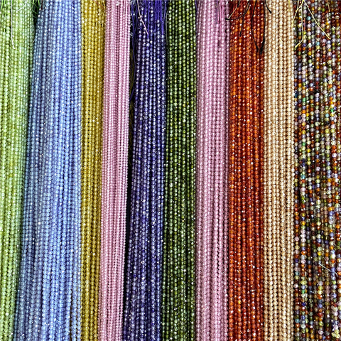 Cuentas sueltas de circonita Natural Micro facetadas Multicolor, 2mm, 3mm, cuentas de cristal de cuarzo para la fabricación de joyas, accesorios, suministros de cuentas ► Foto 1/6