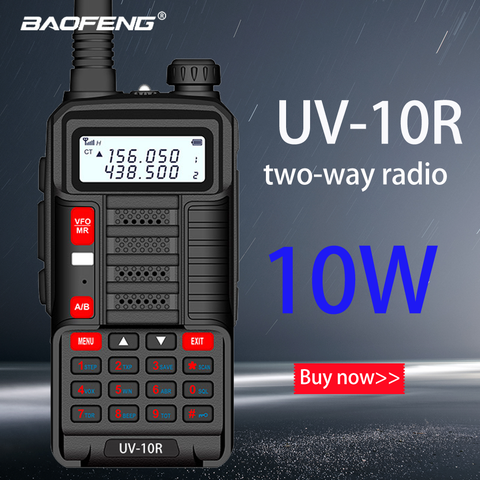 Baofeng-walkie-talkie profesional, Radio CB de dos vías, 10km, 128 canales, VHF, UHF, UV-10R ► Foto 1/6