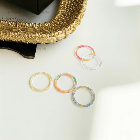 Anillos moda de Corea de acrílico transparente para mujer, sortija trenzada para mujer, joya de resina colorida, regalos de joyería para fiesta, 1 ud. ► Foto 1/6