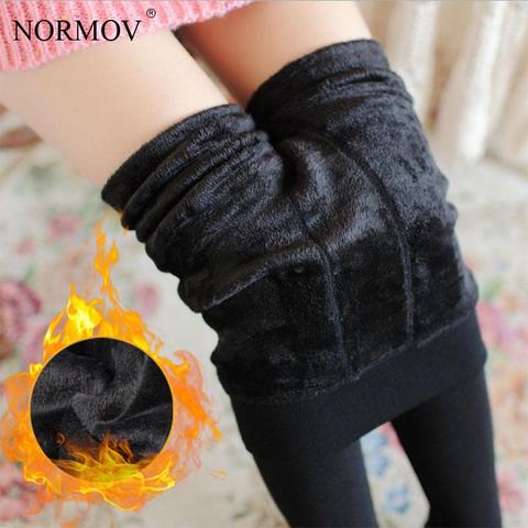 NORMOV-pantis XS-3XL de Cachemira para mujer, pantis de invierno, informales, cálidos, talla grande, terciopelo sintético grueso de punto, medias Sexy superelásticas ajustadas ► Foto 1/6