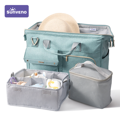 Sunveno bolsa 34L de gran capacidad bolsa de pañales para bebés impermeable de moda bolso de hombro para mamás maternidad bebé bolsa de viaje 3in1 ► Foto 1/6