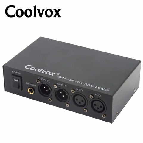 Coolvox-fuente de alimentación fantasma mezclada Dual DC 48v para micrófonos, condensador, equipo de grabación de música, 100V-250V ► Foto 1/6