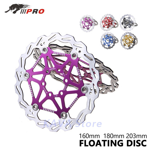 IIIPRO-rotores de freno de disco de bicicleta DH, almohadillas flotantes ultralivianas de 160mm, 180mm, 203mm, 6/7/8 pulgadas para piezas de bicicleta de montaña ► Foto 1/6