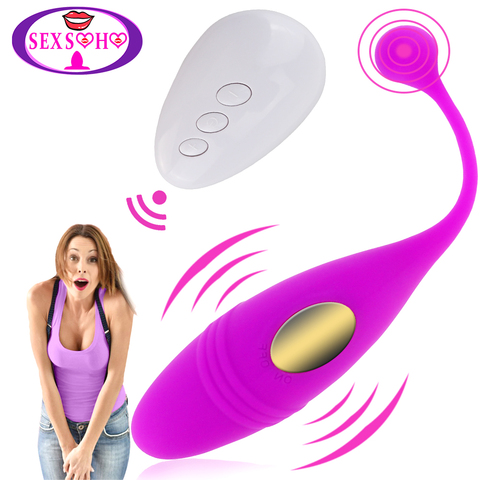 Vibrador inalámbrico con Control remoto para mujeres, juguete sexual para adultos, masajeador de clítoris y punto G con bolas usables y huevos ► Foto 1/6