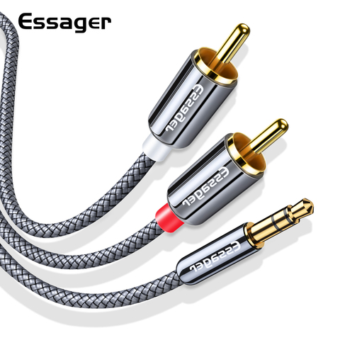 Essager-Cable RCA de 3,5mm a 2 RCA Aux Cable de Audio de 3,5mm macho a 2 RCA, adaptador divisor para TV Box, cine en casa, Cable de altavoz ► Foto 1/6