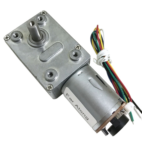 6V 12V 24V Motor con engranaje helicoidal codificador de Motor de DC de Alta Toque bajo RPM 6 a 150RPM motores DC auto bloqueo ajustable velocidad invertido ► Foto 1/6