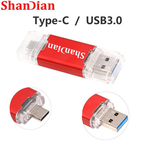 Unidad flash USB 3,0 tipo C, memoria USB de plástico, 16G, 32G, 64G, 128GB, para ordenador, unidad flash USB, interfaz tipo C, 10 Uds., logo gratis ► Foto 1/6
