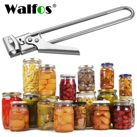 WALFOSProfessional-abridor de tapas de tarros, Manual, ajustable, portátil, de acero inoxidable, abrelatas, suministros de cocina, accesorios ► Foto 1/6