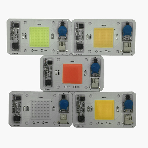 Chip led COB de alta potencia, 50W, 110V, 220V, controlador incorporado, espectro completo de blancos, rojo, verde, azul real, blanco cálido, blanco frío ► Foto 1/6