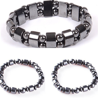 Pulsera magnética elástica de cuentas sencillas, brazalete de cuentas negras, joyería de salud ► Foto 1/6