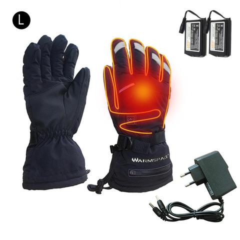 Guantes de esquí impermeables, con función de pantalla táctil, batería de litio recargable, eléctricos, Snowboard, cálidos, para nieve ► Foto 1/6