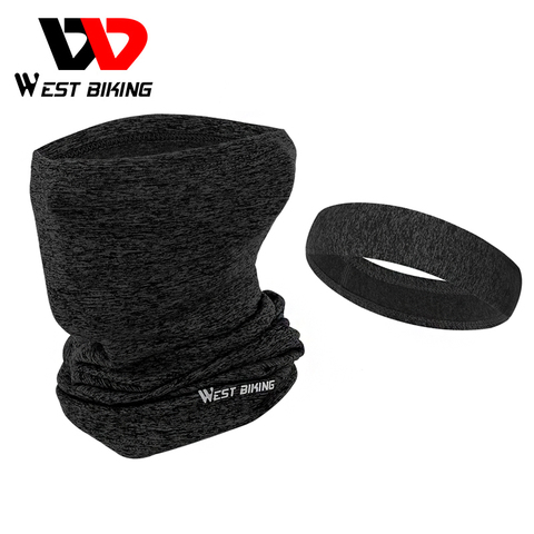 WEST BIKING-Cara de ciclista Diadema con máscara para hombre, banda deportiva para el sudor a prueba de viento, calentador de cuello, Bandana polar, bicicleta de invierno, máscaras para bicicleta ► Foto 1/6