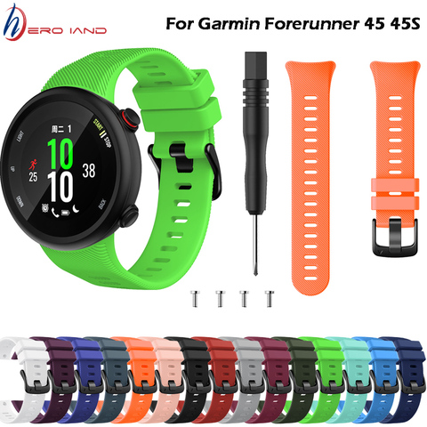 Correa de silicona de 15 colores para Garmin Forerunner 45, repuesto para reloj inteligente, accesorios de correa para reloj de moda ► Foto 1/6