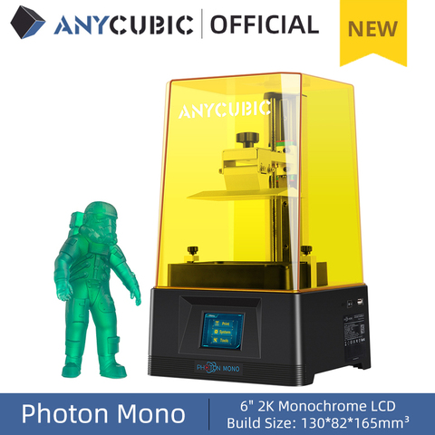 ANYCUBIC-impresora 3D Photon Mono, impresoras de resina UV con pantalla LCD monocromática 2K de 6 pulgadas y velocidad de impresión rápida 130x80x165mm ► Foto 1/6