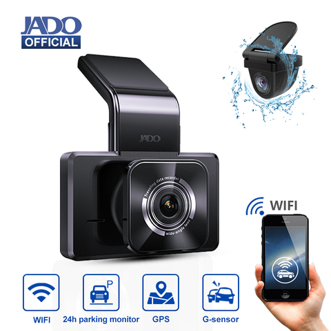 JADO D330 cámara de salpicadero Video del coche DVR Cámara cámara para automóvil de visión trasera cámara de 24H Monitor de aparcamiento grabadora GPS 1080P ► Foto 1/5