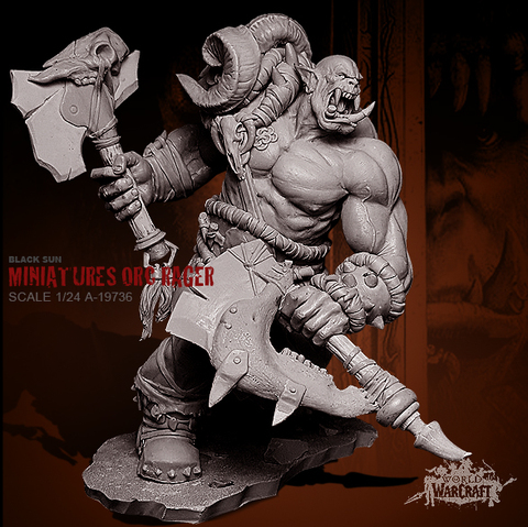 Kit de resina Orc Tomahawk Hero, figura de soldado manual (75mm) A-19736, 1/24 ► Foto 1/4