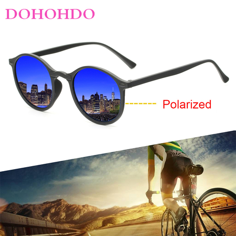 DOHOHDO nuevas mujeres polarizado Gafas de sol redondas de Retro Vintage UV400 conducción Gafas estilo Steampunk hombre pequeñas Gafas de sol, Gafas de Ciclismo ► Foto 1/6