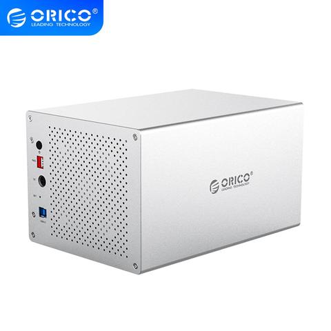 ORICO-estación de acoplamiento de aluminio HDD, serie WS, 3,5 '', 5 puertos USB 3,0 a SATA3.0 con RAID Funda de disco duro, soporte UASP 5*10TB Funda de disco duro ► Foto 1/6