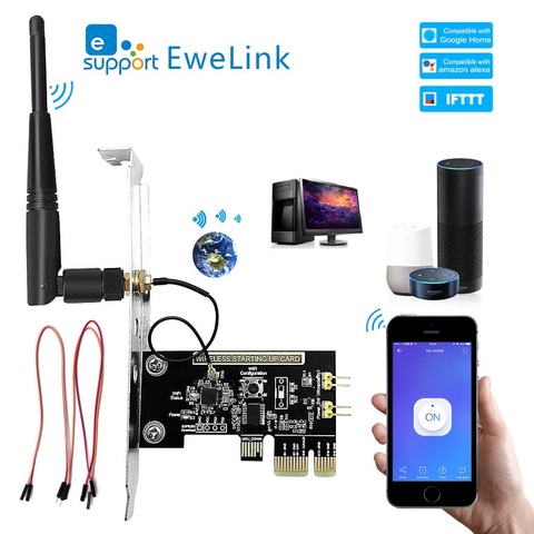 EWeLink-Módulo de relé de interruptor inteligente inalámbrico WiFi, Mini interruptor de escritorio PCI-e, interruptor de reinicio de tarjeta, Control remoto de PC encendido/apagado ► Foto 1/6