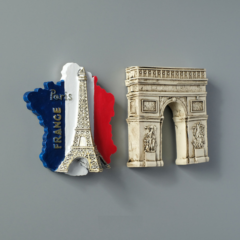 Torre Eiffel de París y Francia, arco triular, nevera europea, imanes de nevera, colección de souvenir turístico mundial, regalos ► Foto 1/6