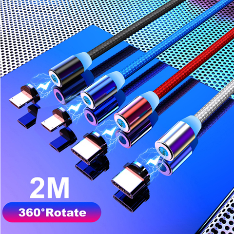 Cable USB magnético de 2M para Samsung S10, S9, S8, Huawei P30, P20, Xiaomi MI 9, 8, Cargador USB tipo C ► Foto 1/6