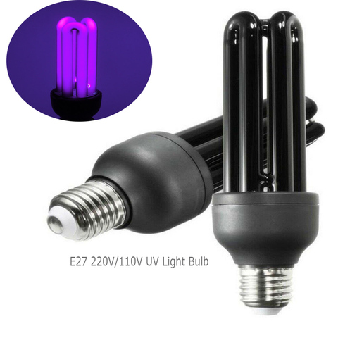 220V E27 40W UV bombilla ultravioleta fluorescente CFL bombilla espiral lámparas violetas iluminación Enegy ahorro de luz negra ► Foto 1/6