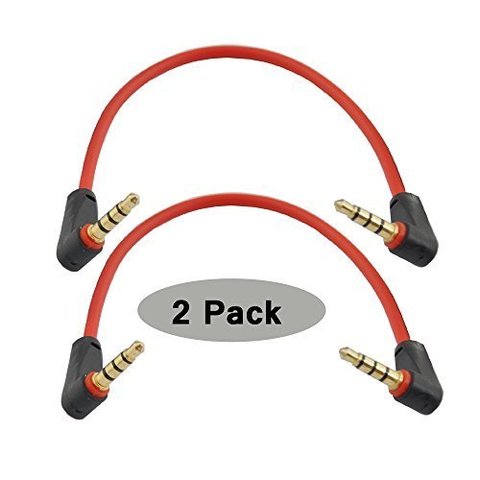 Cable de extensión para auriculares, paquete de 6 pulgadas, 3 polos, 3,5mm, macho, ángulo recto a macho de 3,5mm, Cable de Audio estéreo de ángulo recto, 2 unidades ► Foto 1/1