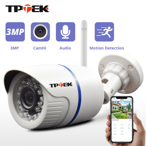 Cámara de seguridad IP de 3MP y 1080P para exteriores, videocámara de vigilancia inalámbrica con WiFi, impermeable, Onvif, HD, Camara CamHi ► Foto 1/6