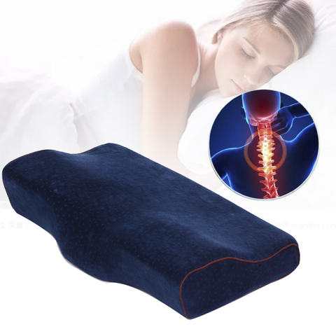 Almohada de espuma de memoria en forma de mariposa, almohadas de cama, almohada ortopédica para cuello Cervical, almohada para el cuidado de la salud, almohadas para dormir de rebote lento ► Foto 1/6