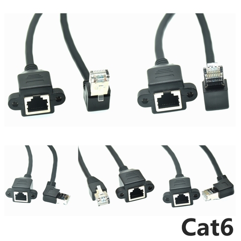 Gato 6e red Cable de extensión RJ45 5e macho a hembra Panel con tornillos de montaje en cable de LAN Ethernet 1ft 2ft 3ft 5ft 6ft 15ft 30cm 3M 1m ► Foto 1/5