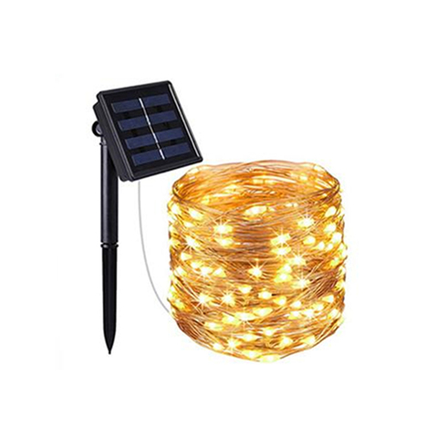 Guirnaldas de luces solares impermeables para exteriores, 10m, 100led, lámpara de energía Solar para decoración de jardín, Navidad, boda ► Foto 1/6