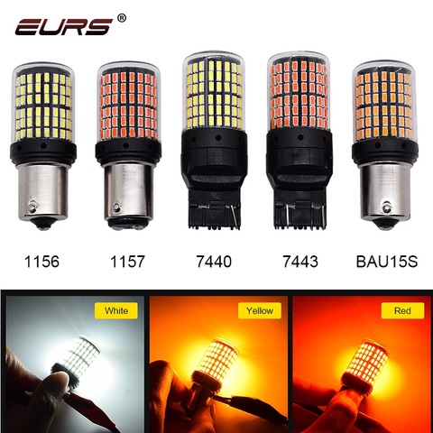 Bombillas LED para intermitente, 1 Uds., 3014, 144smd, Canbus S25, 1156, P21W, BA15S, BAY15D, BAU15S, PY21W, T20, 7440, 7443, W21W, 1157 ► Foto 1/6