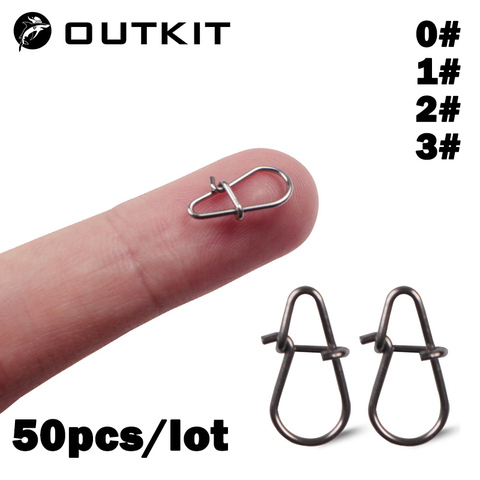 OUTKIT-Pin de acero inoxidable giratorio, accesorios de pesca, conector, Clip, giratorio, aparejos de pesca de mar, 50 Uds. ► Foto 1/6