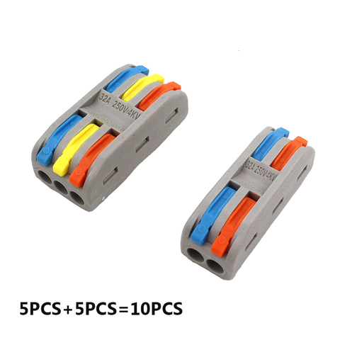 Conectores nuevo Color 222-412 413 Mini conector de cableado compacto rápido Conductor Universal PCT-222 bloque de terminales Push-in ► Foto 1/6