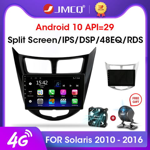 JMCQ 2din Android 9,0 Car Radio Multimidia reproductor de vídeo RDS DSP para Hyundai Solaris 1 2010-2016 navegación GPS sistema estéreo del coche ► Foto 1/6