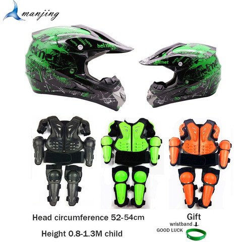 Chaleco de seguridad con armadura para niños, Equipo de Motocicleta, protector de cabeza de bebé para ciclismo, casco de 52-54cm, armadura de cuerpo completo LL, con regalo ► Foto 1/1