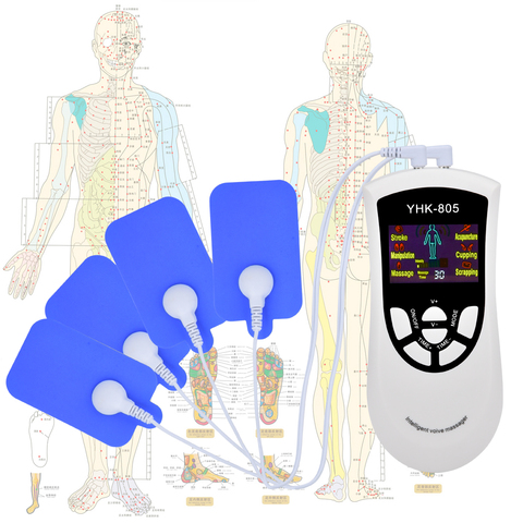 Máquina de terapia de decenas eléctrica para aliviar el dolor, masajeador de pulso EMS, estimulación muscular, Electroestimulador de voz inteligente, 6 modos ► Foto 1/6