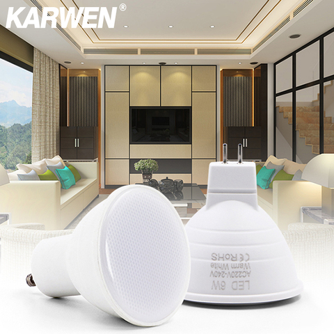 KARWEN-bombilla LED GU10 MR16, foco LED de 220V, 3W, 6W, luz de techo, bombilla LED descendente ► Foto 1/6