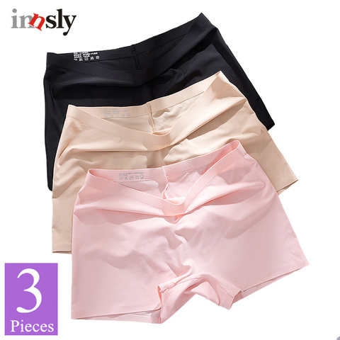 3 unids/pack mujeres Boyshorts sin hembra boxeador de seda de hielo damas de seguridad pantalones cortos Mediados de cintura transpirables de verano las mujeres boxeador ► Foto 1/6