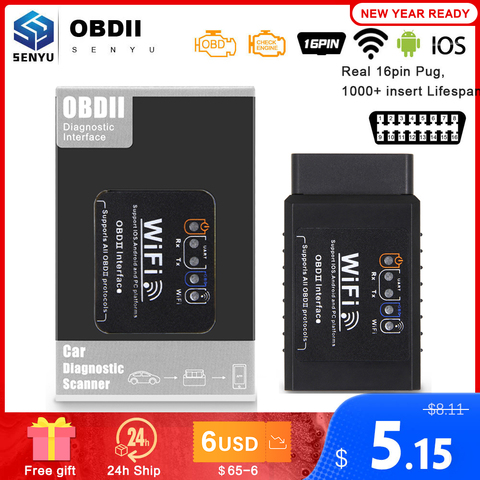 Para Android/IOS ELM 327 V1.5 WIFI OBD2 escáner ELM327 V1.5 wifi OBD 2 OBD2 Auto herramienta de diagnóstico WI-FI ODB2 lector de código OBDII ► Foto 1/6