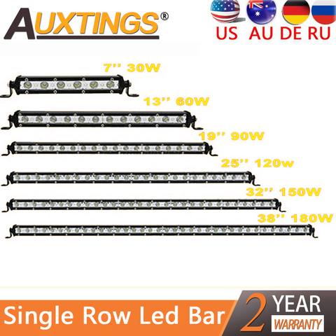 Auxings-Barra de luz LED delgada para todoterreno, 4 '', 7