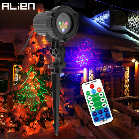 ALIEN RGB-proyector láser impermeable para exteriores, iluminación con control remoto para jardín, Navidad, árbol de fiesta, decoración de Navidad ► Foto 1/6