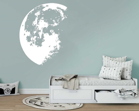 Pegatinas de pared de vinilo de Planeta y Luna para niños, calcomanía de regalo para dormitorio de adolescentes, universo espacial, Mural XQ2 ► Foto 1/6