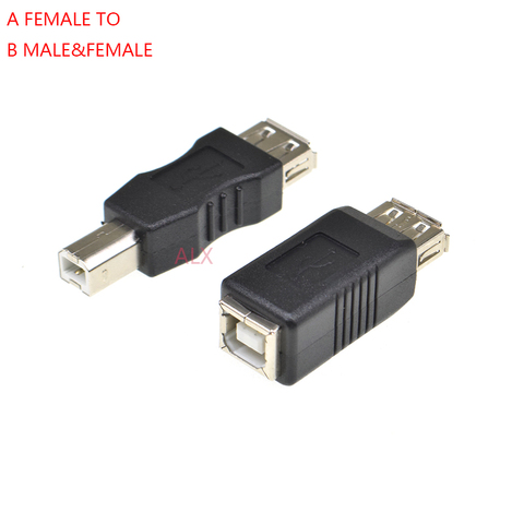 Uds USB 2,0 tipo A hembra A B macho adaptador hembra para impresora USB cuadrado de la transferencia pública conjunta ► Foto 1/4