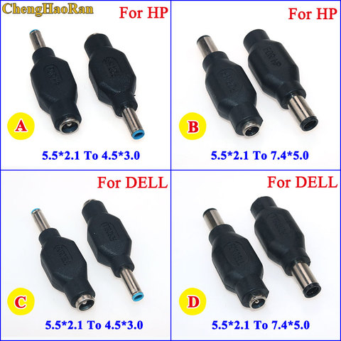 ChengHaoRan 1 piezas 4,5x3,0mm 7,4x5,0mm macho DC a 5,5x2,1mm hembra DC conector adaptador de enchufe de alimentación para DELL para HP ► Foto 1/1