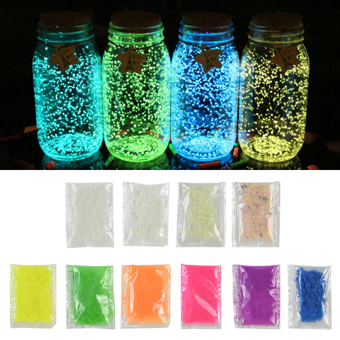 30g luminosas piedras de arena noctilucente los guijarros de jardín brillan en la oscuridad para acuarios peces tanque decoración partículas fluorescentes ► Foto 1/6