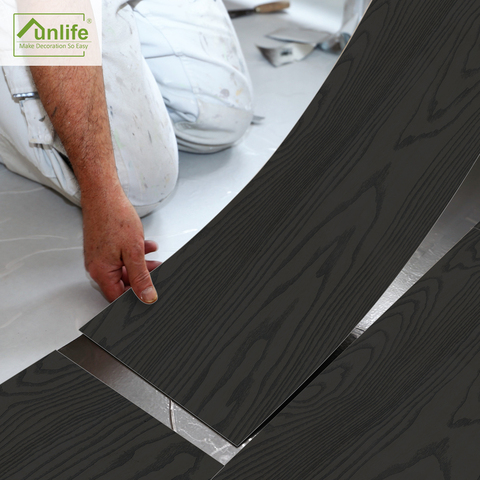 Funlife®20x300cm japonés negro adhesivo para piso de madera adhesivo impermeable para pared para baño cocina decoración de pared de casa ► Foto 1/6
