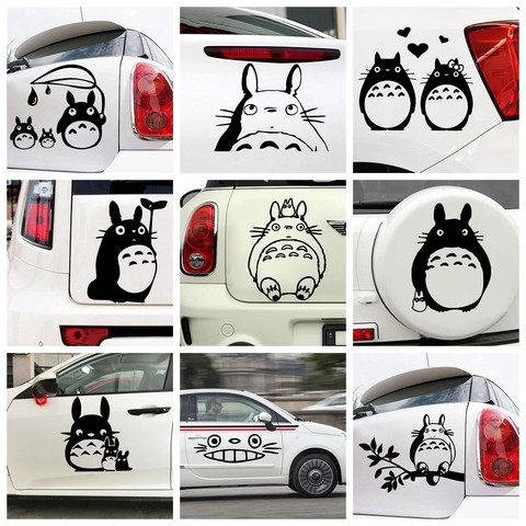 Personaje de dibujos animados Totoro etiqueta del coche ventana divertida adhesivos de vinilo para coche estilo adhesivo pegatinas para automóvil con emblema ► Foto 1/6