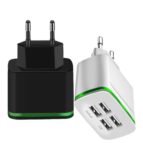 Adaptador de cargador USB Universal de 4 puertos, 4A, lámpara LED de viaje, enchufe multipuerto para iPhone, iPad, Samsung, Xiaomi, redmi ► Foto 1/6