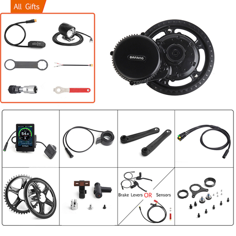 Bafang-kit completo de Motor para bicicleta eléctrica, 48V, 750W, Sensor de engranaje de tracción central, llave de luces, 8FUN BB02B, conversión de bicicleta eléctrica de 68-73mm, 44T-52T ► Foto 1/6